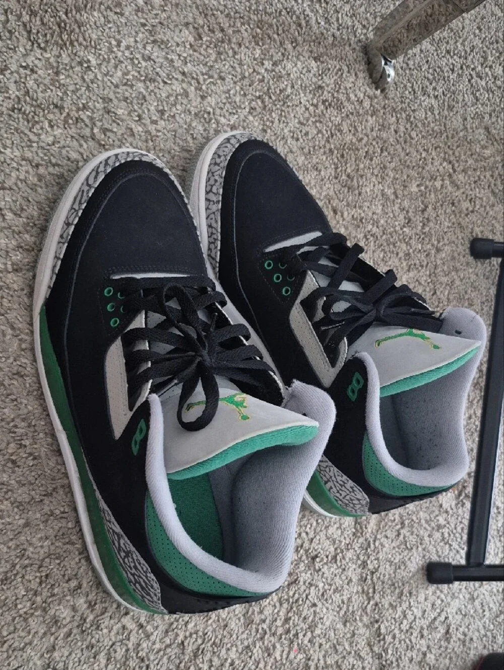 Jordan Rero 3 Pine Green Black Gray Sneakers with Green Accents